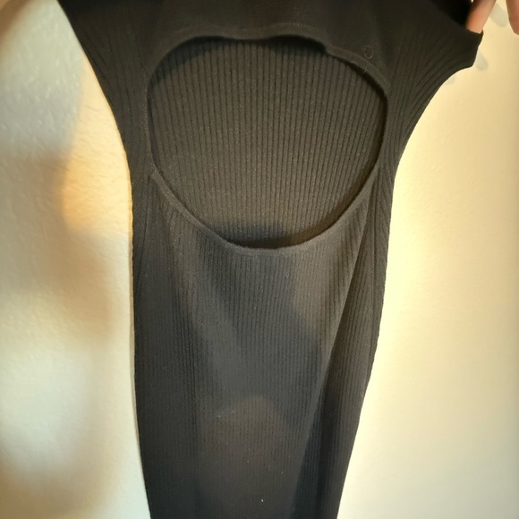 New AYR “The Vava” Black Ribbed Backless Midi Dress Size M - Picture 6 of 9